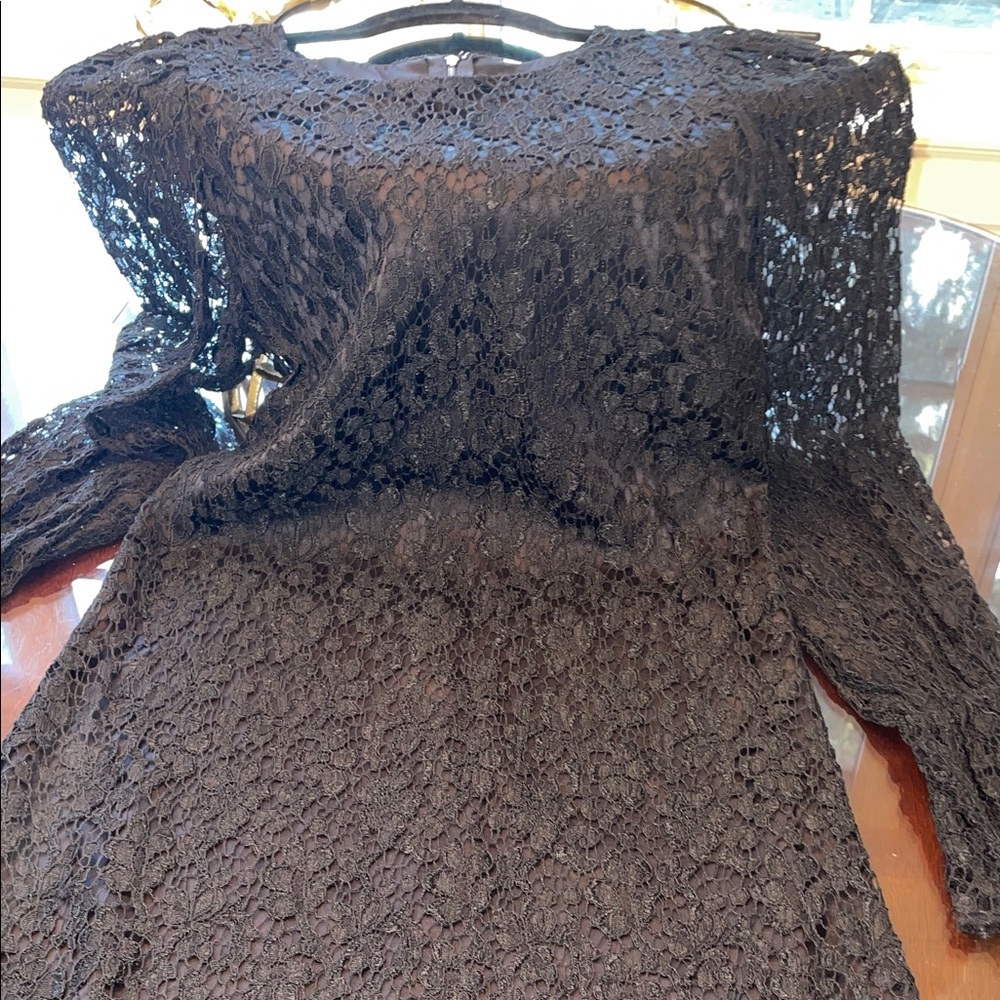 Dolce & Gabbana Black Lace Long Sleeve Dress